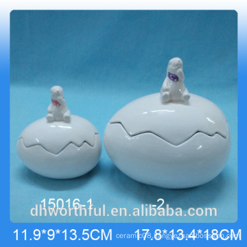 Kitchen ornaments ceramic storage jar in rabbit shape